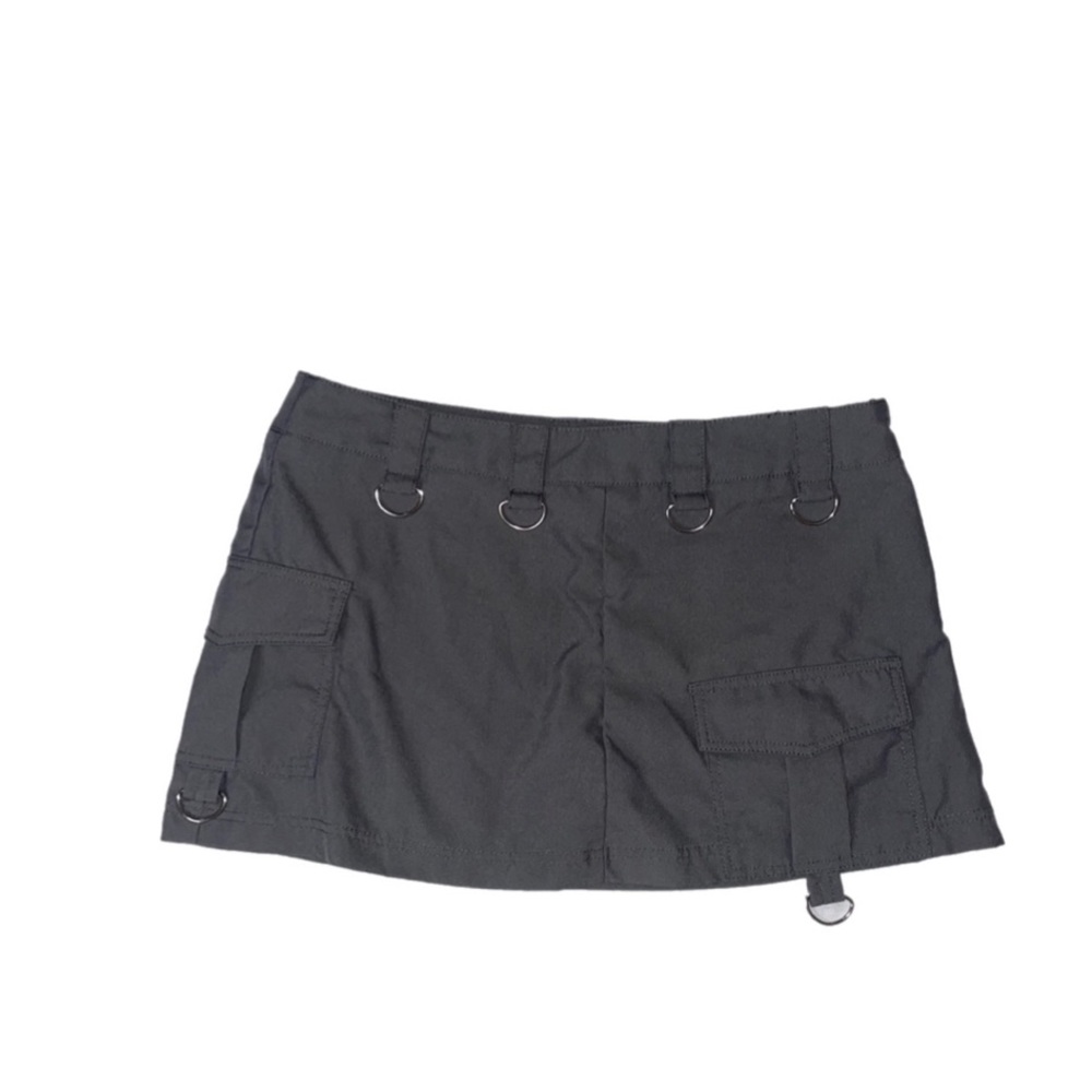 Gray grunge mini skirt